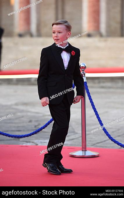 The very young British actor Jude Hill on the red carpet of the 67th David Di Donatello in the studios of Cinecittà. Roma (Italy), May 3rd, 2022