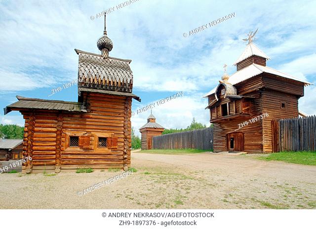 Kazan church of the Ylym jail, 1679  'Taltsa's' Talzy - Irkutsk architectural and ethnographic museum  Baikal, Siberia, Russia