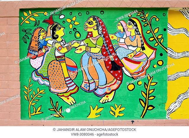 Bangla wall painting. Pahela Boishakh (the first day of the Bangla month) can be followed back to its origins during the Mughal period when Emperor Akbar...