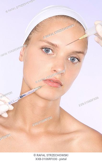 woman having botox injection