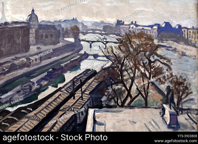 View of the Seine and the Monument to Henri IV, Paris, 1906, Albert Marquet, Ermitage museum, St Petersbourg, Russia, on display at the exhibition Icons of...