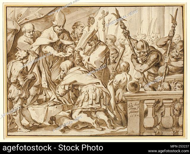 Coronation of Otto the Great in the Church of Saint'Ambrogio, Milan - 1650 - Johann Christophorous Storer German, 1620-1671 - Artist: Johann Christoph Storer