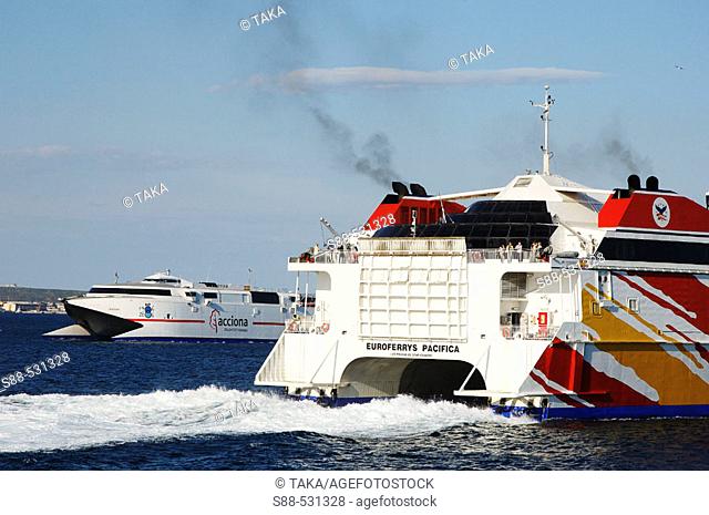 Ferry going to Ceuta and Tangier. Algeciras. Cadiz province. Spain