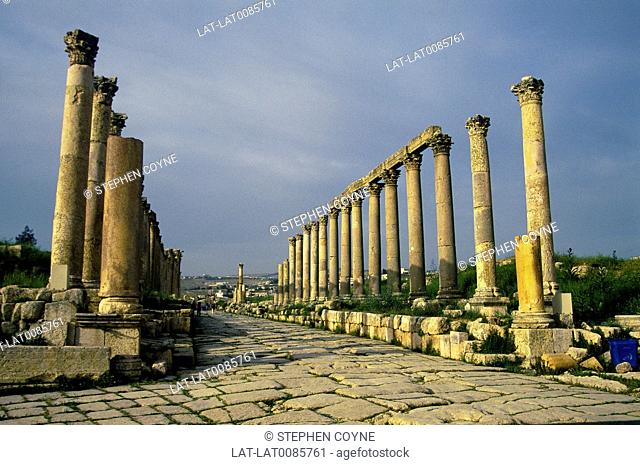 Archaeological site. Roman. Colonnaded street. Southern Tetrapylon. DwellingsHistorical - ancientScenics & landscapes