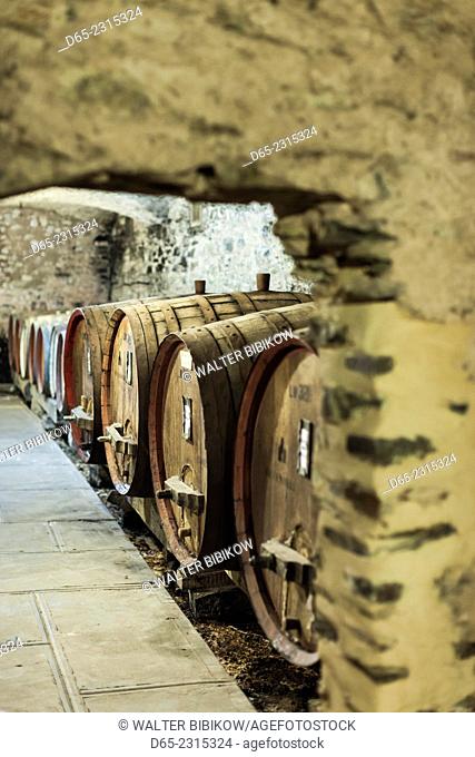 Australia, South Australia, Clare Valley, Sevenhill, Sevenhill Cellars, last remaining Jesuit-owned winery in Australia, founded in 1851, wine cellar