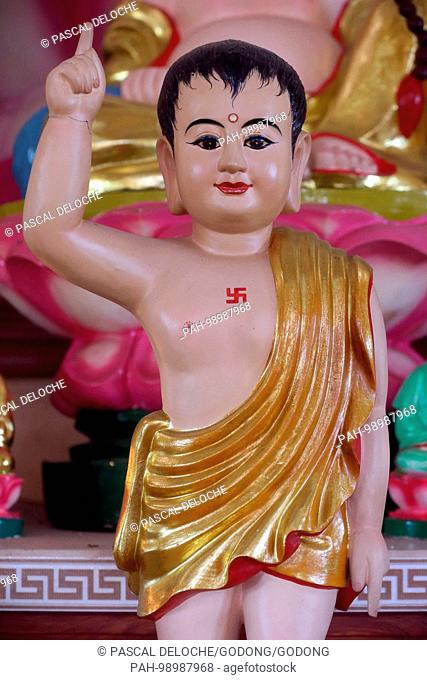 Chua Thiep Long buddhist pagoda. Prince Siddhartha Gautama, Buddha as a child. Thay Ninh. Vietnam. | usage worldwide. - Tay Ninh/Tay Ninh/Vietnam