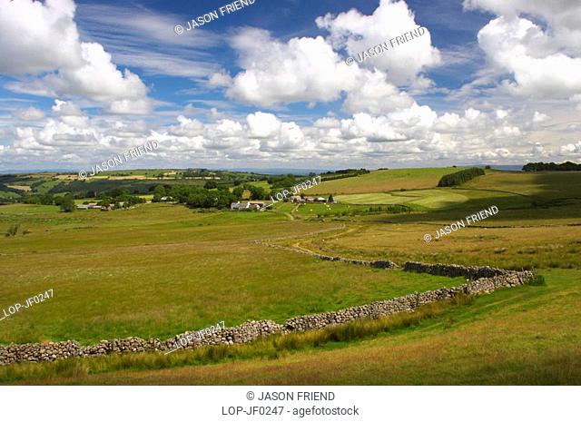 England, Cumbria, Nether Row, Looking towards the hamlet of Nether Row from the Cumbria Way track