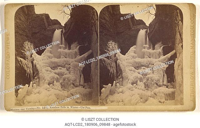Manitou and Vicinity. Rainbow Falls in Winter - Ute Pass; James T. Thurlow (American, 1831 - 1878); 1870s; Albumen silver print