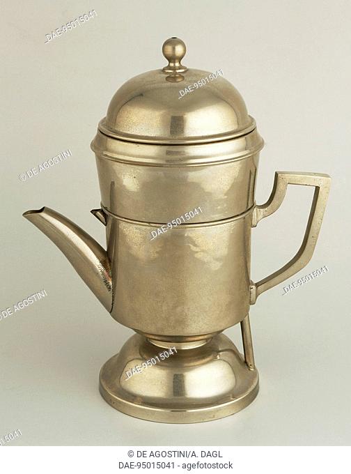 Coffee pot, 1921, German silver, Alessi, Crusinallo, Piedmont. Italy, 20th century.  Crusinallo, Archivio Storico Alessi