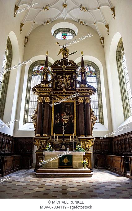 Interior of the Church of the Holy Trinity, Unesco world heritage sight, Regensburg, Bavaria, Germany