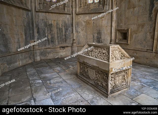 Tomb of Prince John, first son of Afonso V in Unfinished Chapels of Monastery of Saint Mary of the Victory in Batalha, Portugal