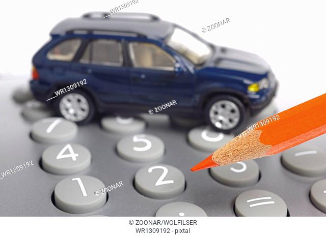 model car on financial calculator