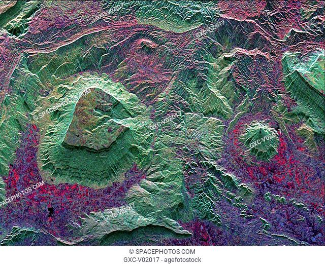 This radar image shows the dramatic landscape in the Phang Hoei Range of north central Thailand, about 40 kilometers 25 miles northeast of the city of Lom Sak