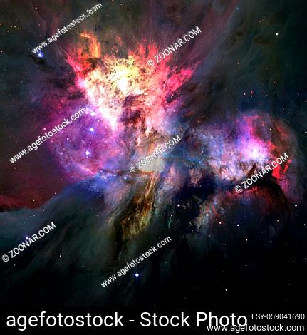 Science fiction abstract wallpaper. Billions of galaxies in the universe. Elements of this image furnished by NASA