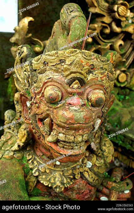 Balinese demon in temple, bali, indonesia
