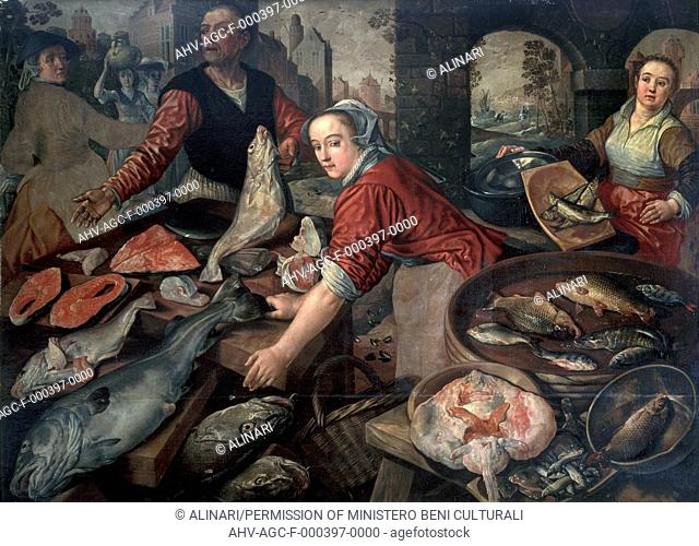Painting by Joachim Beuckelaer etitled Fish Market, in the Museo di Capodimonte in Naples (1570), shot 1990 ca. by Pedicini, Luciano for Alinari