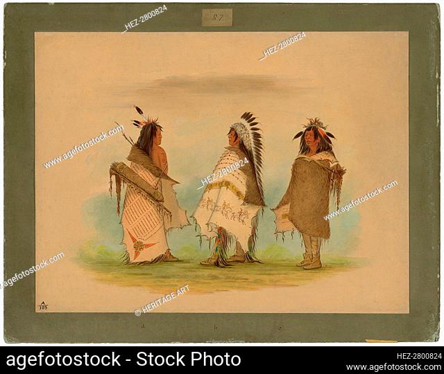 Three Shoshonee Warriors, 1861. Creator: George Catlin