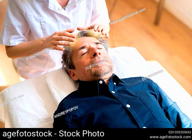 Reiki Therapy Alternative Healing Massage For Man