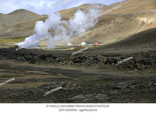 Landscape near Hiverfjall Volcano, Iceland, Europe