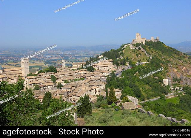 Assisi, Rocca maggiore, Assisi Castle, UNESCO World Heritage site, Perugia province, Umbria, Italy, Europe