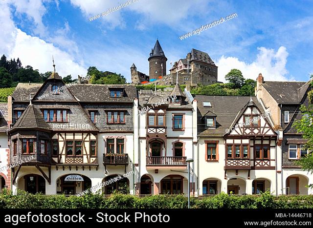 Germany, Rhineland-Palatinate, Rhine, Bacharach, Stahleck Castle, part of the Unesco World Heritage Site Upper Middle Rhine Valley
