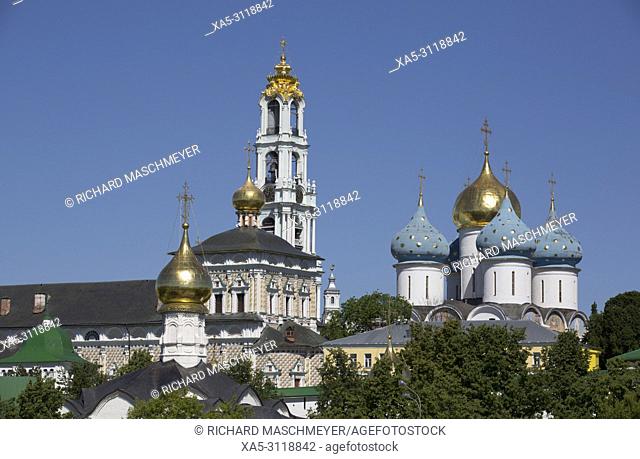 Overview, The Holy Trinity Saint Serguis Lavra, UNESCO World Heritage Site, Sergiev Posad, Golden Ring, Russia