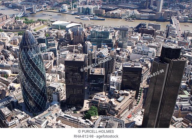 Tower 42, Gherkin and Lloyds Building, City of London, London, England, United Kingdom, Europe
