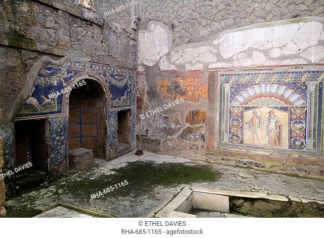 The House of Neptune and Amphitrite, at Herculaneum, a large Roman town destroyed in 79AD by a volcanic eruption from Mount Vesuvius, UNESCO World Heritage Site