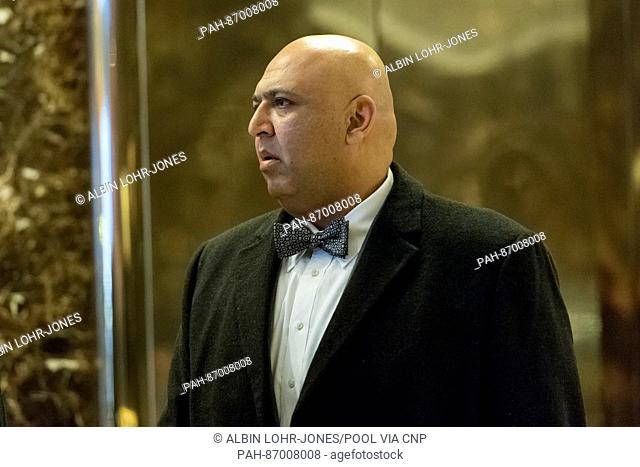 Sajid Tarar, founder of Muslim Americans for Trump, is seen upon his arrival in the lobby of Trump Tower in New York, USA, 5 January 2017