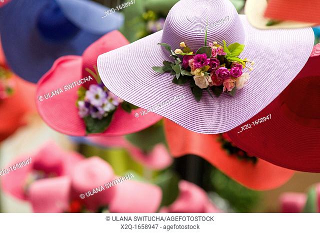 Colourful spring hats