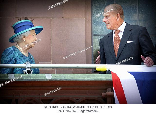 Queen Elizabeth and Prince Philip The Duke of Edinburgh visit the City Hall together with German President Gauck in Frankfurt, Germany, 25 June 2015