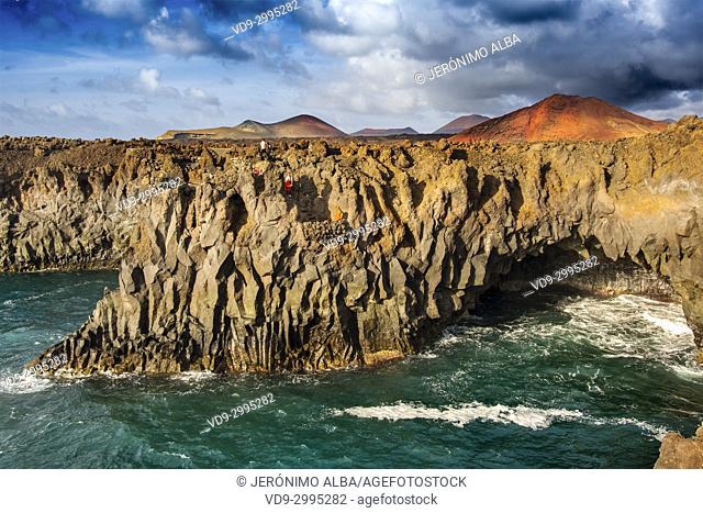 Volcanic coast, Los Hervideros. Lanzarote Island. Canary Islands Spain. Europe