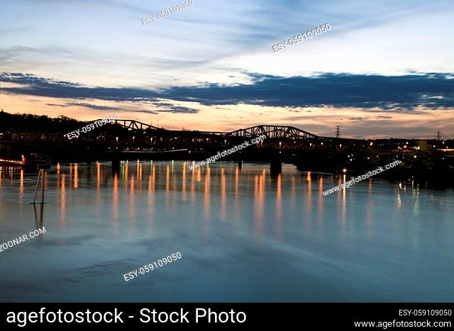 Bridge on Ohio River in Cincinnati, Ohio