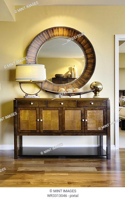 Living Room Cabinet With Mirror