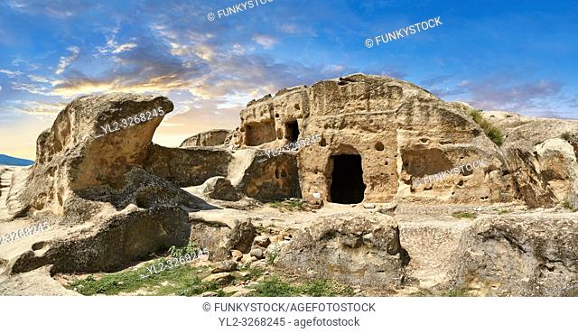 Picture & image of rock caves of Uplistsikhe (Lords Fortress) troglodyte cave city, near Gori, Shida Kartli, Georgia. UNESCO World Heritage Tentative List
