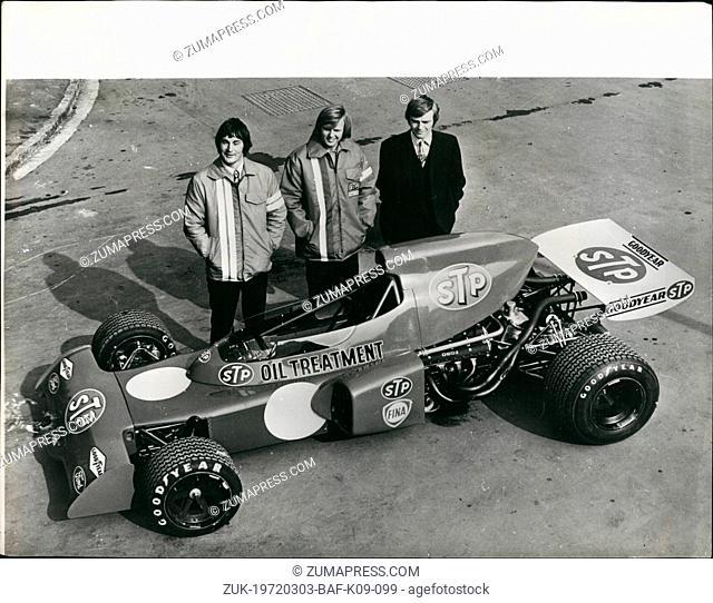 Mar. 03, 1972 - The New British Designed Racing Car March 721X To Make Its Debut At Brands Hatch: A press conference held in the Ford Show rooms in Regent's...