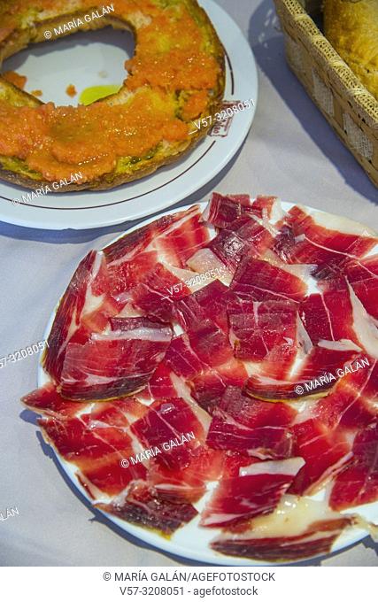 Iberian ham serving. Spain