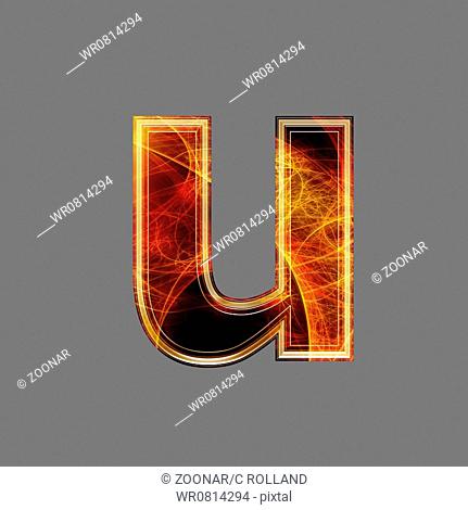 3d abstract and futuristic letter - U