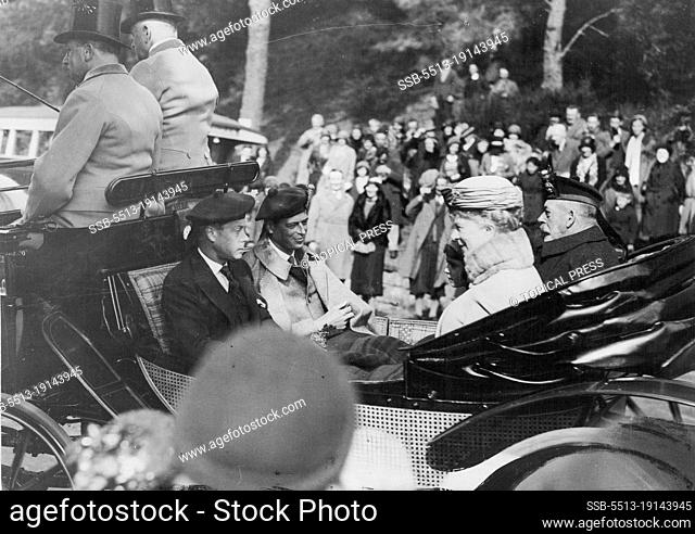 The King And Queen, With Prince Of Wales Attends Crathie Church, Near Balmoral.The King and Queen, Prince of Wales, and Prince George with Princess Elizabeth