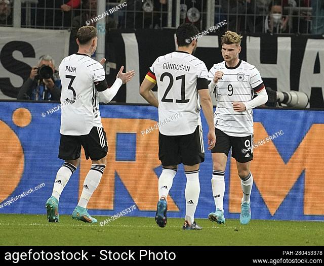 March 26, 2022, PreZero Arena, Sinsheim, friendly match Germany vs. Israel, in the picture Timo Werner (Germany) is happy about the goal to make it 2-0