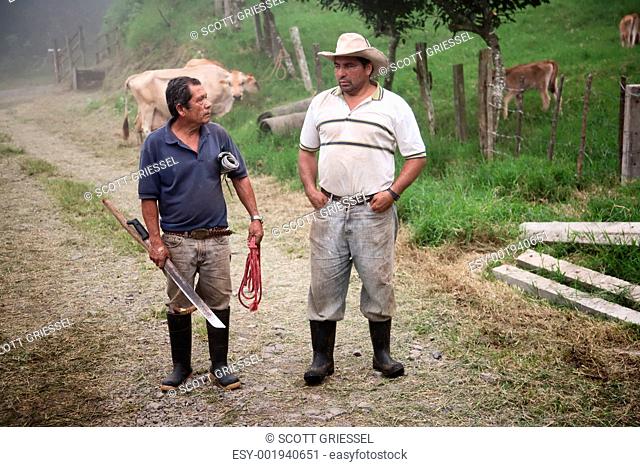 Handsome male ranch hands in Costa Rica