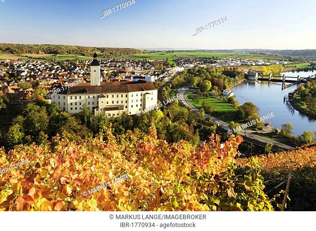 Schloss Horneck Palace on the Neckar river, Gundelsheim, Baden-Wuerttemberg, Germany, Europe