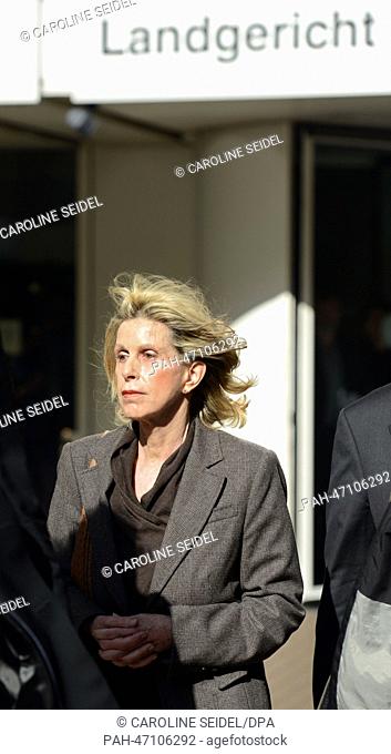Quelle heiress Madeleine Schickedanz leaves the regional court in Cologne,  Germany, 13 March 2014. Schickedanz gave testimony in the Sal