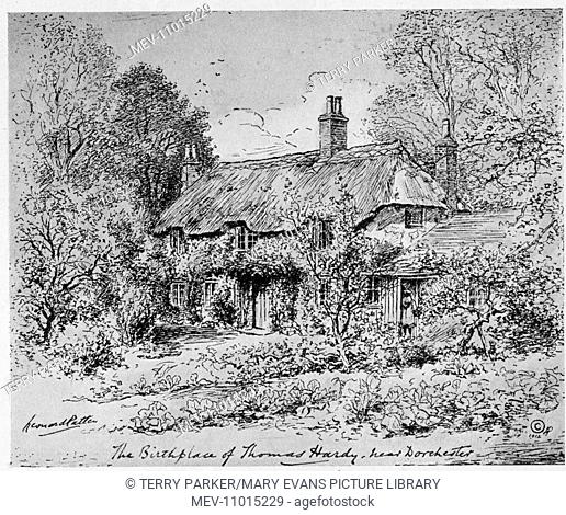 Birthplace of the poet and novelist Thomas Hardy, a thatched cottage at Higher Bockhampton, near Dorchester, Dorset