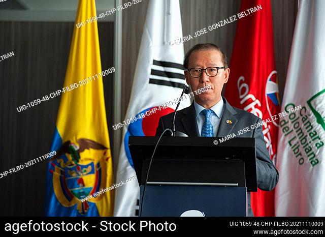 Choo Jong-Youn Ambassator for the republic of South Korea in Colombia during the announcement event by Colombia's Ministry of Culture of the invitation of the...