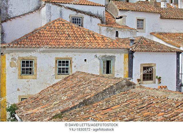 Weathered Roof Tiles of the Medieval Village of Obidos