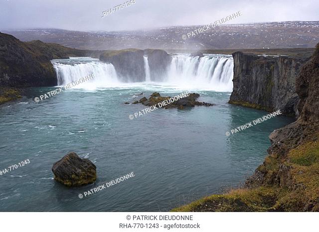 Godafoss waterfall Fall of the Gods, between Akureyri and Myvatn, north coast, Iceland, Polar Regions