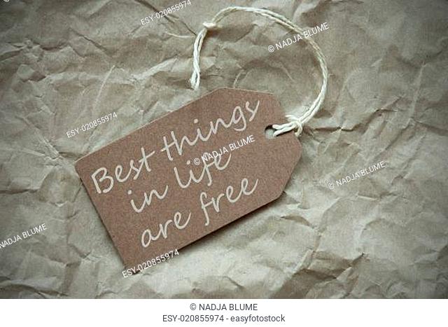 Beige Label With Quote Things Life Free Paper Background