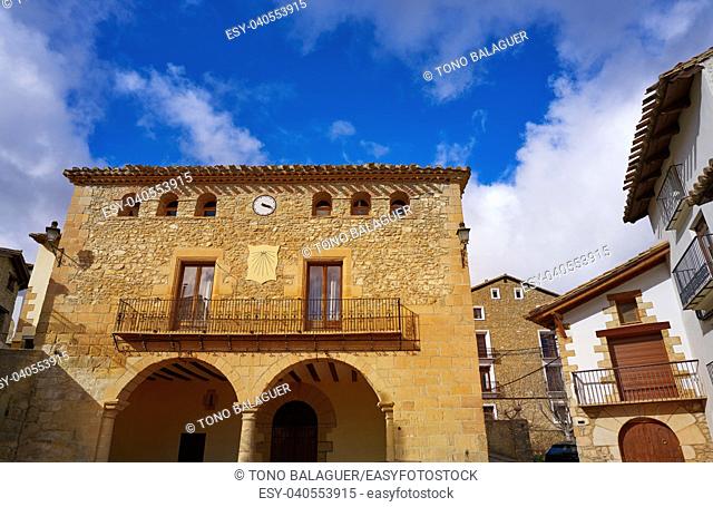 Nogueruelas village in Teruel of Spain at Gudar Javalambre Sierra