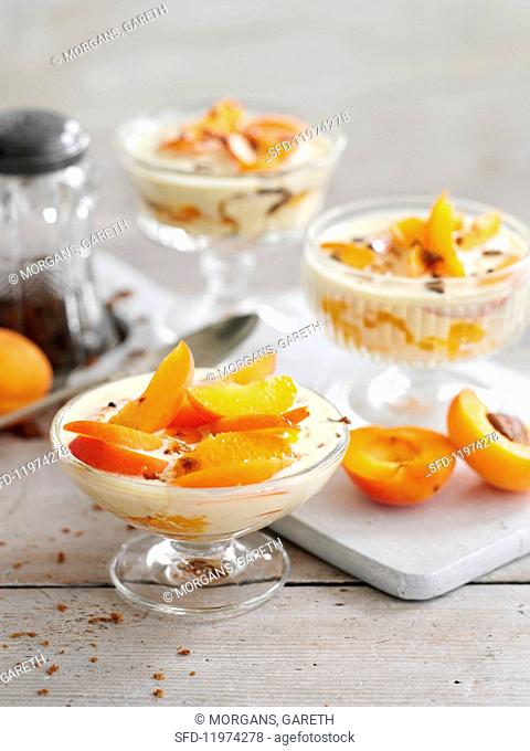 Apricots and orange sabayon with ginger